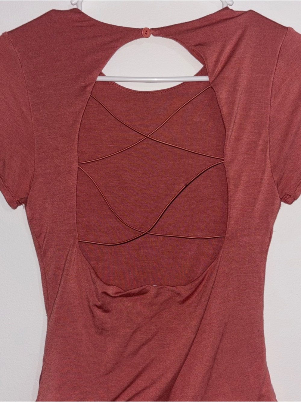 Rust Red Open-Back Bodysuit | Size Small - Picture 4 of 5